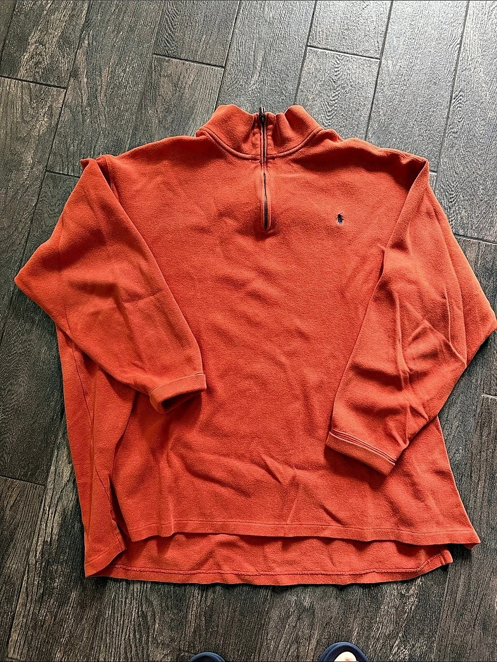 Polo Ralph Lauren Quarter-Zip Pullover Sweater Orange Medium